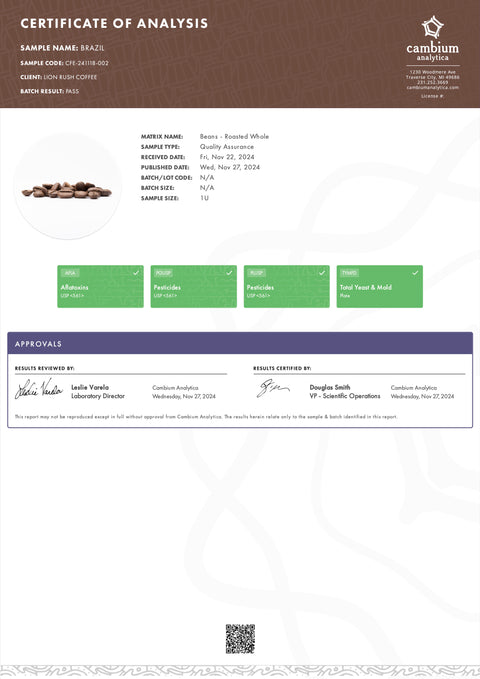 brazilian coffee lab report