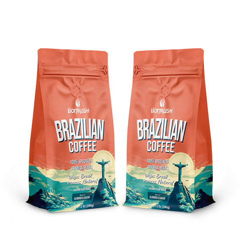 two bags of brazilian coffee by lionrush coffee