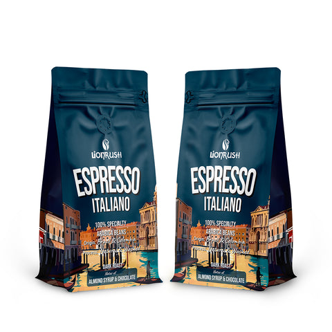 two bags of espresso italiano by lionrush coffee